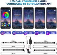 LED 12V 12,18 pièces RGB DJ Musique Multicolore IP67 Éclairage d'ambiance intérieur de voiture étanche