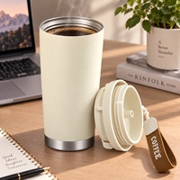 Gobelet à café à double paroi avec logo personnalisé, doublure en céramique, acier inoxydable isolé, gobelet à café pour les voyages