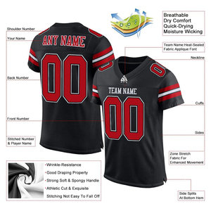 <span class=keywords><strong>Maillot</strong></span> de football américain streetwear 100% polyester, lavage vintage et coupe ample, vêtements hip-hop tendance avec graphismes personnalisés - Product Image 2