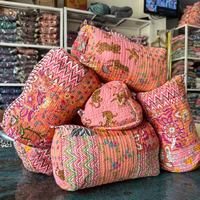 Sac de toilette en coton, pochette à cosmétiques patchwork, doublure imperméable, cadeaux pour demoiselles d'honneur, cadeaux de fête prénatale, joli sac à cosmétiques, cadeau pour nouvelle maman