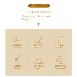 Kit d'<span class=keywords><strong>aquarium</strong></span> <span class=keywords><strong>de</strong></span> bureau tout-en-un <span class=keywords><strong>de</strong></span> luxe et durable-Design divisé avec lumière à clip LED et système <span class=keywords><strong>de</strong></span> filtration <span class=keywords><strong>15L</strong></span> - Product Image 3