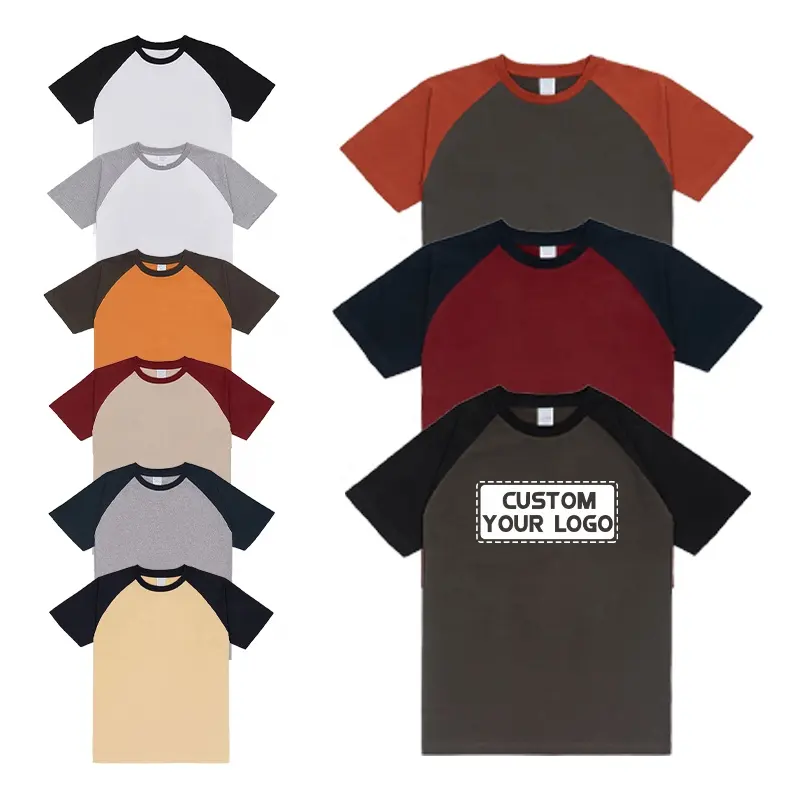 Maglietta di colore misto all'ingrosso magliette multicolori di alta qualità Logo personalizzato camicie di colore a contrasto