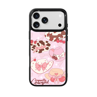 Coque de téléphone AG Feeling Black Edge avec motif chapeau moderne doré pour iPhone 17, 17 Pro Max, 16 Pro, 15 – Coque magnétique