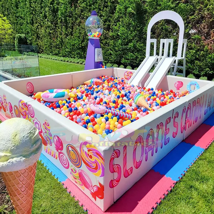 Certer de jeu en plein air pour enfants, équipement de zone de jeu souple, piscine à balles intérieure avec toboggan