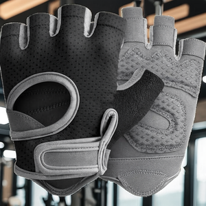 Lightweight Adjustable Wrist Strap Half Finger Exercise <b>Gloves</b> for Home Gym-Quick-Dry Mesh Non-Slip for <b>Weight</b> Lifting Cycling - Product Image 2
