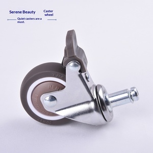 Abdominal Muscle Disc <strong>Wheel</strong> <strong>with</strong> Spring Clamp and Synthetic Rubber 1.5-Inch Swivel Casters for Hairdressing Chair &amp; Work <strong>Stool</strong> - Product Image 4