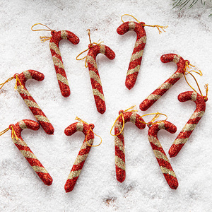 Plastic Powder Sprinkled <strong>Christmas</strong> Candy Canes Ornaments <strong>Christmas</strong> Tree Decoration <strong>Wholesale</strong> Holiday <strong>Gifts</strong> Supplies Small MOQ - Product Image 3