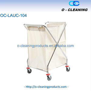 O-Cleaning Commercial Rolling <strong>Laundry</strong> Hamper <strong>With</strong> <strong>Wheels</strong>,Plastic Frame <strong>Laundry</strong> <strong>Basket</strong> Truck Clothes Sorter for Hotel/Hospital - Product Image 5