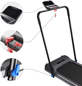Tapis de marche électrique pliable portable 2-en-1 compact multifonction avec clé d'arrêt de sécurité pour la marche et la course à domicile - Product Image 4