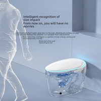 Ensemble de toilettes intelligentes modernes avec chasse d'eau automatique, siège chauffant, télécommande, auto-nettoyage, toilettes électriques intelligentes pour salle de bain