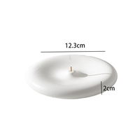Plateau porte-encens en céramique minimaliste de 12,3 cm en gros |   Brûleur rond noir mat avec récupérateur de cendres, directement de l'usine