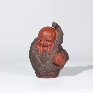 Statuetta in Argilla Viola di Yixing, Il Dio della Longevità, Regalo Classico Creativo, Scultura Artigianale Yixing - Product Image 6