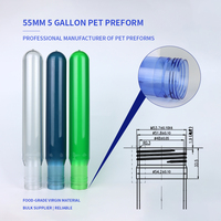 Préformes PET transparentes et durables de 20 L (5 gallons) pour seaux d'eau minérale, bouteilles de distributeur d'eau à usage unique, col de 55 mm