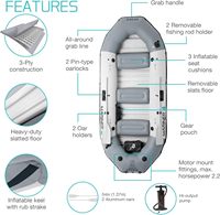 INTEX 68373 68376 PROFESSIONAL SERIES MARINER 3/4 Ensemble Radeau Gonflable PVC Bateau De Pêche Adultes Sport Style Bateau À Rames