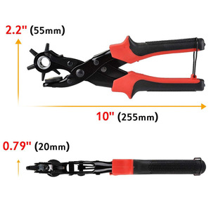 Guest Quality Heavy Duty Belt Punch Pliers Round Hole 50 Steel S2 Alloy Tool Steel Drilling For Belt - Product Image 3
