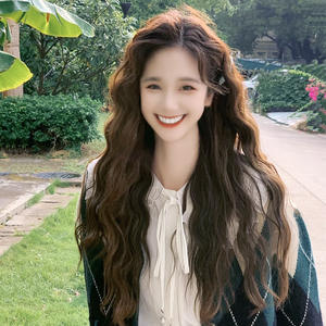 วิกผมยาวแบบหยิกเป็นลอนตรงกลาง - วิกผมสังเคราะห์ทนความร้อนสูงสำหรับผู้หญิง <span class=keywords><strong>ทรง</strong></span><span class=keywords><strong>ผม</strong></span>คอร์นโรว์ลอนแบบยุโรปอเมริกัน  พร้อมฐานใส - Product Image 4