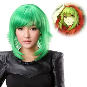 Stylish Green Short Curly Full Hair Costume Wig Lady Anime Hair Cosplay Wig