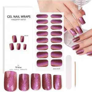 Wholesale Semi Cured Gel Nail Wraps Stickers To Cure Uv Gel Nail Sticker Paper Card