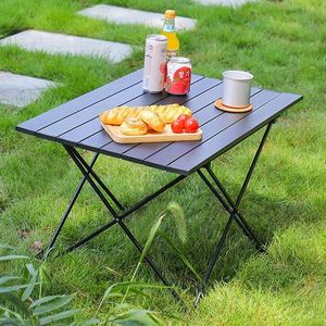 Outdoor Folding Aluminum <strong>Table</strong> and Chair Set Portable Picnic Stall Equipment Egg Roll Design for Camping by Manufacturer