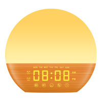 Nouvelle horloge-réveil en plastique de style nordique avec simulation du lever du soleil, haut-parleur, simulation du coucher du soleil, bruit blanc, veilleuse LED pour le sommeil