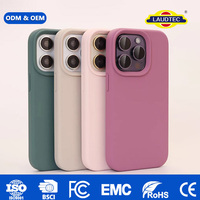 Vente en gros de coques de téléphone en silicone liquide avec doublure en microfibre floquée, fines mais robustes, de qualité supérieure, pour iPhone 15 Pro Max Plus ODM OEM