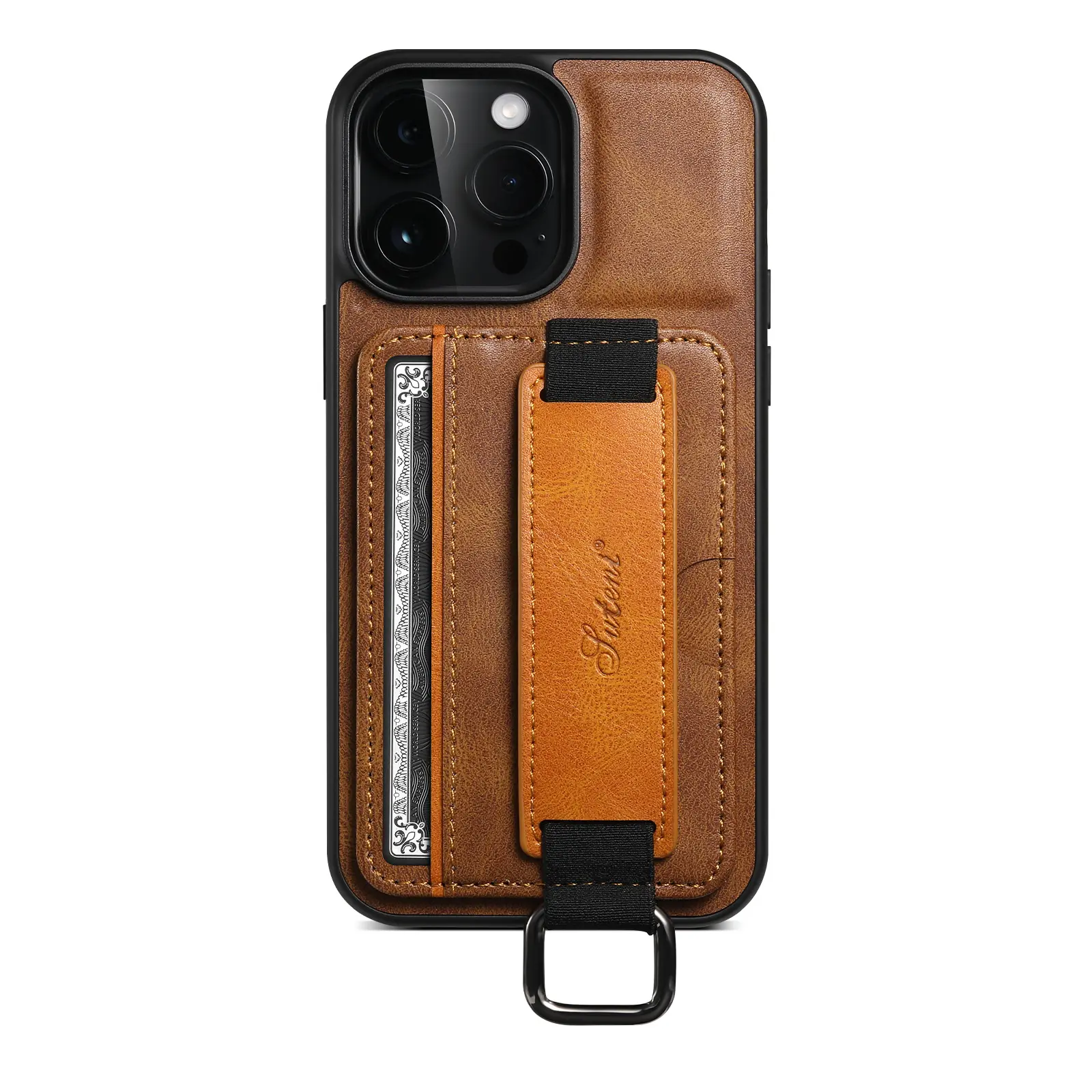 Groothandel Telefoon Case Kaart Invoegen Portemonnee Tassen Cover Ring Elastische Polsbandhouder Pu Lederen Telefoonhoesje Voor Iphone 14 Promax