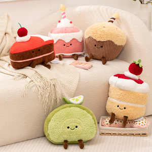 Gâteau roulé <span class=keywords><strong>suisse</strong></span> à la fraise, Gâteau au velours, Gâteau mousse, Peluche en forme de gâteau, Figurine de muffin, Coussin de sommeil, Vente en gros - Product Image 1
