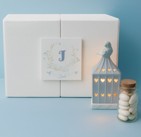 Boîte à souvenirs en velours rouge personnalisée à double couvercle avec logo en feuille d'argent, boîtes cadeaux pour kit de bougies de luxe, emballage pour mariage et remise de diplôme