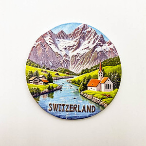 Aimants de réfrigérateur en résine 3D représentant des villages alpins suisses, souvenirs de paysages de montagne suisses pour cadeaux de voyage - Product Image 5