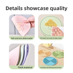 Sous-verre en silicone mignon, résistant à la chaleur et anti-brûlure, design épaissi, motif dessin animé pour tasses, casseroles et bols de cuisine – Qualité supérieure - Product Image 4