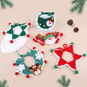Summary 2024 Cross-Border New Pet Christmas Series Hand-Knitted Scarves Pet Collars Pet <b>Ornaments</b> - Product Image 6