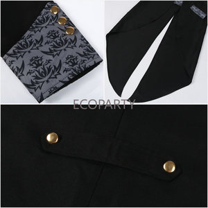 Nuevo Traje Steampunk para Hombre <span class=keywords><strong>2022</strong></span>, Frac <span class=keywords><strong>Medieval</strong></span>, Estampado Gótico, Chaqueta Larga Retro de Halloween, Disfraz de Guerrero Vikingo, Caballero - Product Image 6