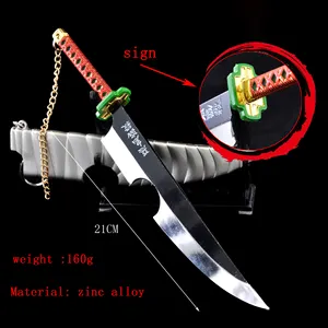מכירה לוהטת באיכות גבוהה אבץ סגסוגת קוטלת שד Uzui Tengen סכין דגם לקוספליי