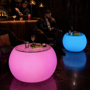Mesa de Café LED em Forma de Bola, Mesa de Lounge que Brilha com Mudança de Cor para Bar Moderno, Hotel, Casa Noturna, Jardim e Móveis para Casa - Product Image 1