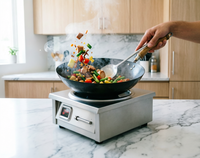 Kompor Induksi Industri 8000W 380V Pembakar Wok Komersial Kontrol Sentuh Hemat Energi Peralatan Dapur Profesional