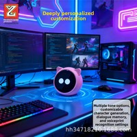 Robot Compagnon IA Mignon avec Oreilles de Chat, Mini Robot Intelligent Interactif pour Bureau, Compagnon de Bureau Émotionnel, Carte de Développement DIY pour Décoration de Bureau et Maison