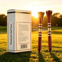 Tee de golf personnalisé en plastique, étui de rangement en bois de 4 pouces avec logo, machine à fabriquer des tees en bambou, en bois de 70 mm