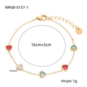 Trendy Women's Fine <b>Love</b> Heart Charm <b>Bracelet</b> Minimalist Design Luxury High-End Elegance Silver Plated Zircon Stainless Steel - Product Image 6