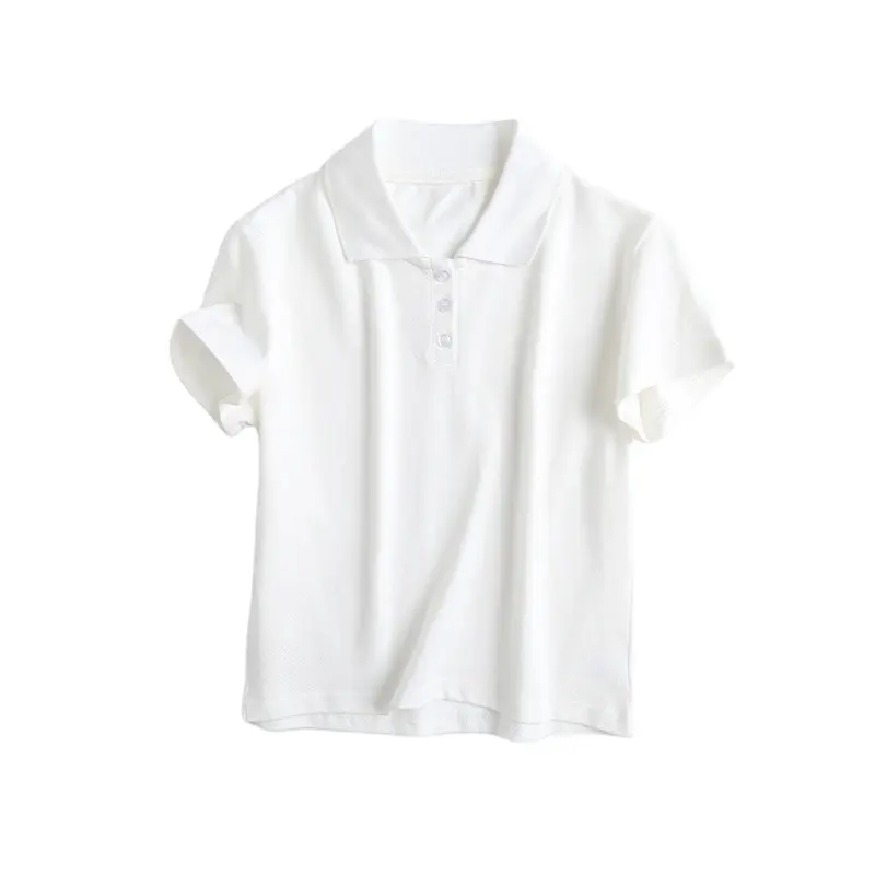 OEM 100% хлопок Пике женская рубашка поло черная белая рубашка поло с отложным воротником Женская рубашка поло с коротким рукавом