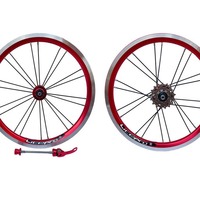 Set Roda Sepeda Lipat 14/16 Inci Model Starburst dengan Roda Pengatur Tiga Kecepatan