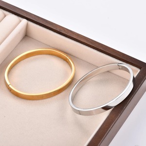 Classic Couple <b>Bangles</b> Stainless Steel Simple Style Smooth Cuff Bracelet Minimalist Wrist Jewelry Gifts for <b>Men</b> Women - Product Image 2