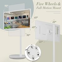 Televisor Portátil Inteligente de 27 Pulgadas con Pantalla Táctil LED Interactiva, Monitor Inalámbrico Enrollable con Ruedas