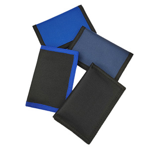 Portefeuille court en tissu Oxford imprimé de logo personnalisé pour hommes, <span class=keywords><strong>porte</strong></span>-<span class=keywords><strong>monnaie</strong></span> à fermeture velcro en polyester de couleur unie - Product Image 1