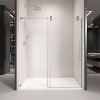 Système d'accessoires de quincaillerie pour porte coulissante de salle de bain d'hôtel, porte de douche coulissante sans cadre
