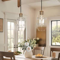 Suspension moderne en verre doré à 1 lumière pour îlot de cuisine et salle à manger