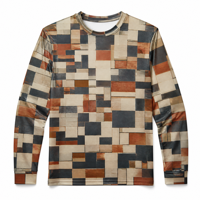 T-shirt à manches longues 3D AOP 100% Polyester Séchage rapide Col rond Motifs rouille Décontracté Automne Vente en gros Prêt à expédier OEM ODM
