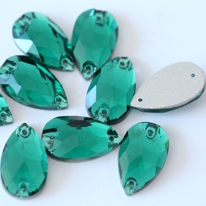 OLeeya Factory Wholesale Popular 3A Glass 10.5*18MM Pear <b>Drop</b> Crystals Teardrop Sew on Rhinestones for Dresses - Product Image 3