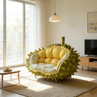 Canapé en forme de durian doux et confortable, siège rembourré en mousse, fauteuil inclinable, style nordique minimaliste, appartement, chambre à coucher, fauteuil relaxant