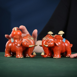 Copper World <b>Elephant</b> Figurine Red Handmade Auspicious <b>Decor</b> Office Desk Gift - Product Image 4
