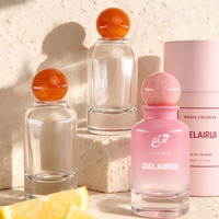 Ensemble de flacons de parfum en verre de 50 ml et 100 ml, vaporisateur, bouchon sphérique, pompe, logo personnalisé, flacon de parfum de luxe, impression à l'écran